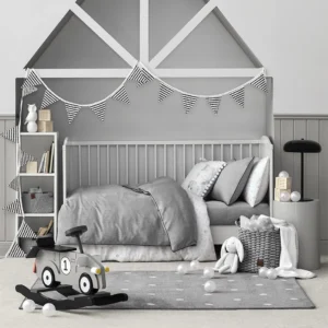 Set de lenjerie de pat pentru bebeluși ANTHRACITE